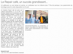 Ouest France, 17 avril 2015