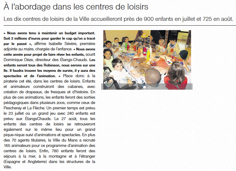 Ouest France, 10 juillet 2015